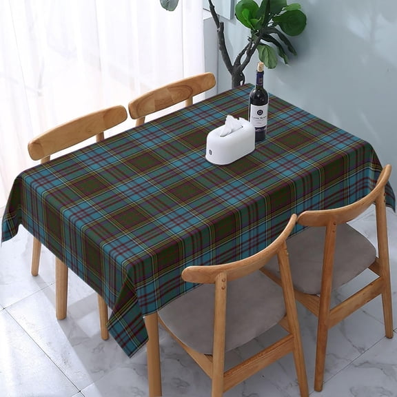 Tablecloth Rectangle Anderson Clan Tartan Plaid Pattern Polyester Fabric Table Cloth, Water Resistant & Wrinkle Free Table Cover for Kitchen and Dining Room Tabletop 60"x84" (4-6 Seats)