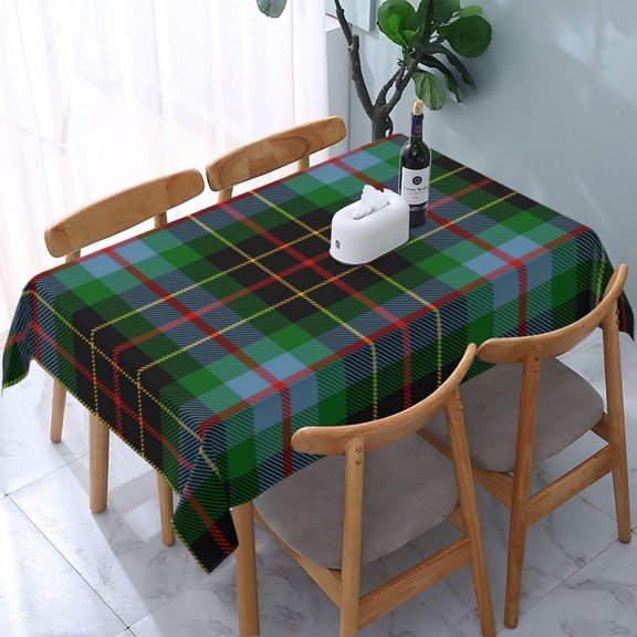 Tablecloth Rectangle Brodie Hunting Tartan Polyester Fabric Table Cloth, Water Resistant & Wrinkle Free Table Cover for Kitchen and Dining Room Tabletop 60"x84" (4-6 Seats)