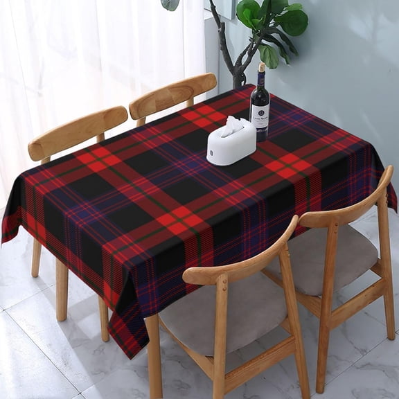 Tablecloth Rectangle Clan Brown Tartan Polyester Fabric Table Cloth, Water Resistant & Wrinkle Free Table Cover for Kitchen and Dining Room Tabletop 60"x84" (4-6 Seats)