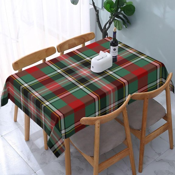 Tablecloth Rectangle Clan Bruce of Kinnaird Tartan Polyester Fabric Table Cloth, Water Resistant & Wrinkle Free Table Cover for Kitchen and Dining Room Tabletop 60"x84" (4-6 Seats)