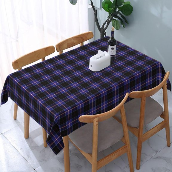 Tablecloth Rectangle Clan Dunlap Tartan Polyester Fabric Table Cloth, Water Resistant & Wrinkle Free Table Cover for Kitchen and Dining Room Tabletop 60"x84" (4-6 Seats)