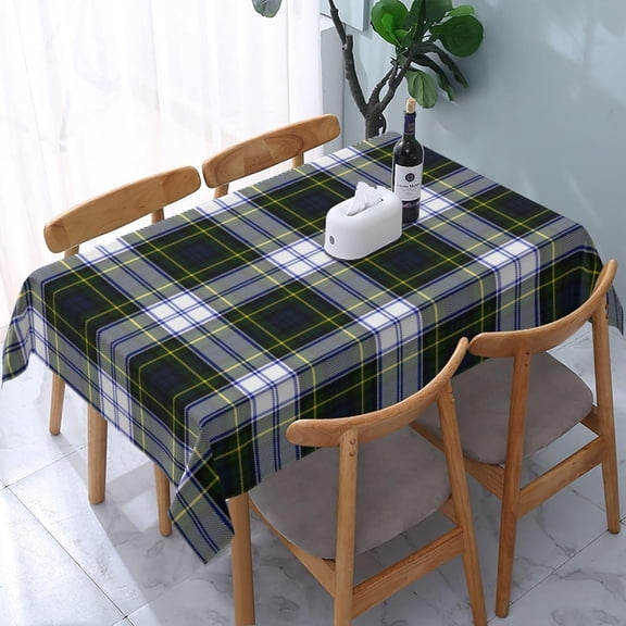 Tablecloth Rectangle Gordon Dress Tartan Plaid Polyester Fabric Table Cloth, Water Resistant & Wrinkle Free Table Cover for Kitchen and Dining Room Tabletop 60"x84" (4-6 Seats)