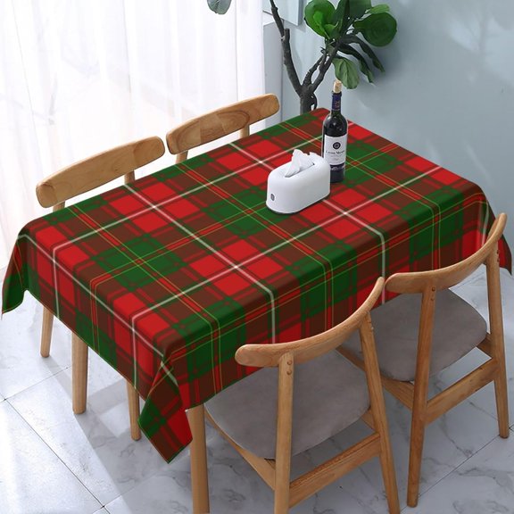 Tablecloth Rectangle Hay Tartan red Green Plaid Polyester Fabric Table Cloth, Water Resistant & Wrinkle Free Table Cover for Kitchen and Dining Room Tabletop 60"x84" (4-6 Seats)