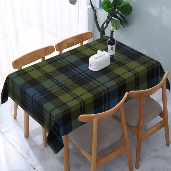 Tablecloth Rectangle Scottish Clan Campbell Tartan Plaid Polyester Fabric Table Cloth, Water Resistant & Wrinkle Free Table Cover for Kitchen and Dining Room Tabletop 60"x84" (4-6 Seats)