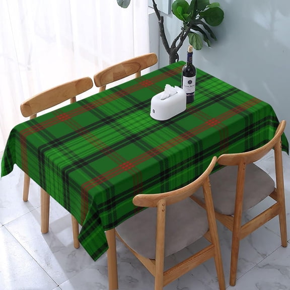 Tablecloth Rectangle Scottish Clan Ross Tartan Plaid Polyester Fabric Table Cloth, Water Resistant & Wrinkle Free Table Cover for Kitchen and Dining Room Tabletop 60"x84" (4-6 Seats)