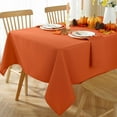 thumbnail image 1 of Tablecloth Rectangle Spill Proof Washable Polyester Table Cloth, Textured Faux Linen Fabric Table Cover for Fall, Thanksgiving, Autumn, Harvest(60 x 84 Inch Rectangular, Rust/Burnt Orange), 1 of 7