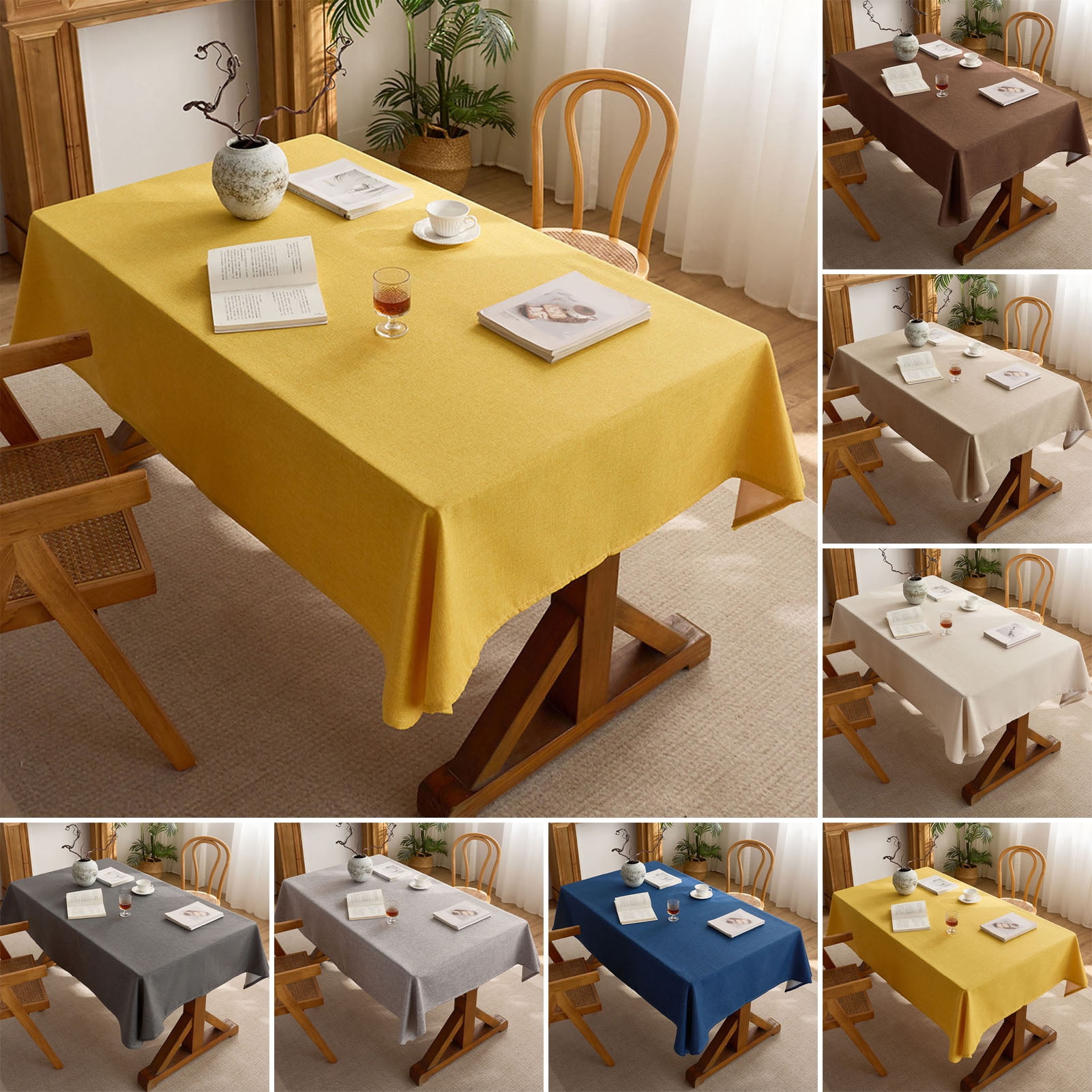 Simple Rable Tablecloth for Rectangle Table, Farmhouse Style Thickened Tablecloth ...