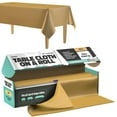 thumbnail image 1 of Tablecloth Roll  54" X 110' Gold Premium Plastic Table Cloths with Cutter Box - Cut to Size - Decorative Rectangle Table Cover Smooth Tablecloth - Disposable Table Cloths for Parties, Weddings., 1 of 7