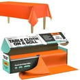 thumbnail image 1 of Tablecloth Roll  54" X 110' Orange Premium Plastic Table Cloths with Cutter Box - Cut to Size - Decorative Rectangle Table Cover Smooth Tablecloth - Disposable Table Cloths for Parties, Weddings., 1 of 6
