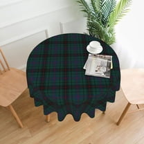 Tablecloth Round, Davidson Clan Tartan Dark Green Plaid Washable Table Cover for Farmhouse Kitchen Dining Picnic Party Indoor Outdoor Table Mats 60 inch