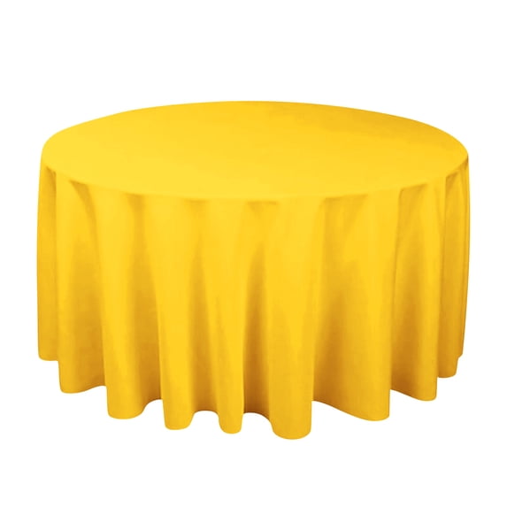 Tablecloth Round Disposable Waterproof Oil Proof Table Cover for Party Picnic Banquet Universal Dining Table Protective Cloth 71 Inch Yellow