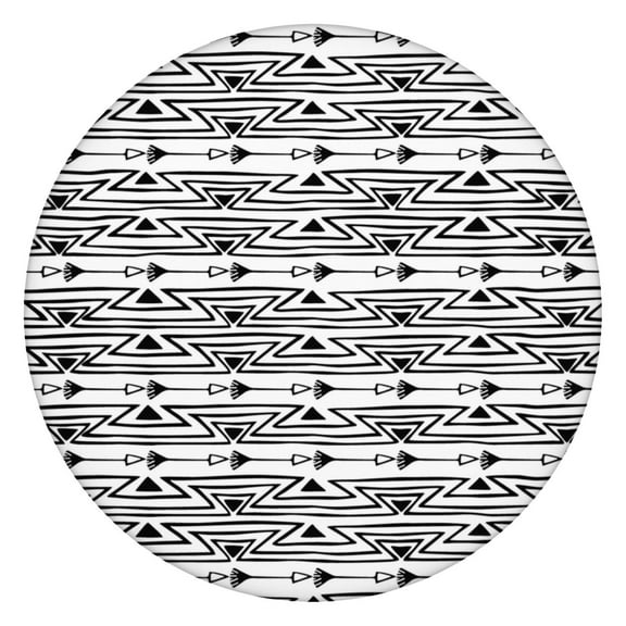 Tablecloth Round Rustic Aesthetic Boho Style, Waterproof Vinyl, Backed, Wipeable Fitted Table Cover for Kitchen or RV