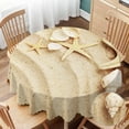 thumbnail image 1 of Tablecloth Round Seashells on Sand Table Cloth Tropical Beach Marine Nature Starfish Sea Star Wave Sand Table Cover for Dining Room Kitchen Decoration 60inch, 1 of 6