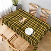 Tablecloth Scottish Clan Macleod Yellow Black Tartan Table Cloth For Rectangle Tables Waterproof Resistant Picnic Table Covers For Kitchen Dining/Party(60x90in)