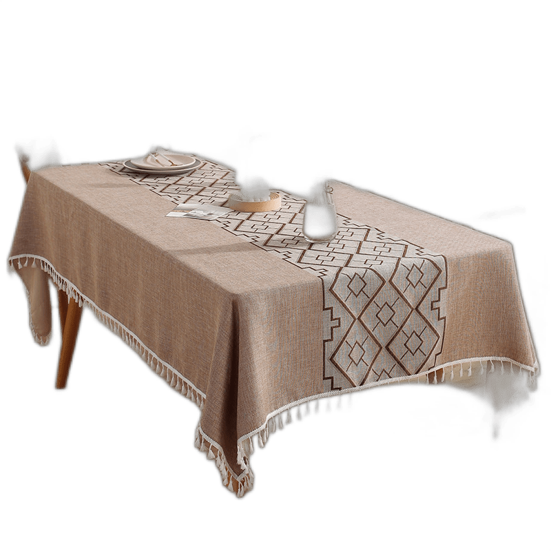 Tablecloth Simple Tassel Modern Plaid Rectangle Fabric Table Cloth Tea Table Cloth Cover Cloth