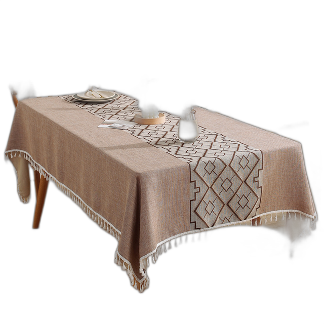 Tablecloth Simple Tassel Modern Plaid Rectangle Fabric Table Cloth Tea