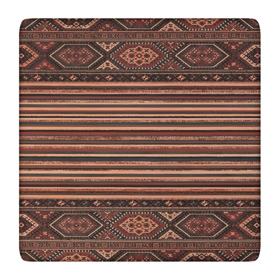 Tablecloth Square Aesthetic Tribal Rustic Style, Waterproof Vinyl Table Cover, Backed, Wipeable and Durable Design