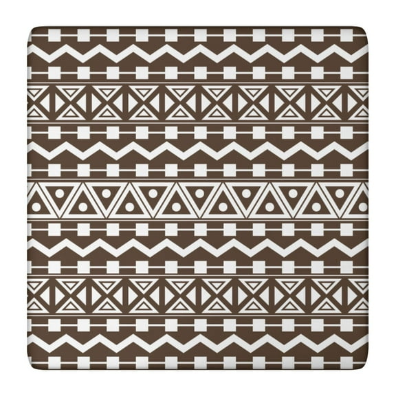 Tablecloth Square Rustic Home Decor, Boho Chic Symmetrical Natural Style, Waterproof Vinyl, Backed, Spill-Proof, Elastic Edge Design