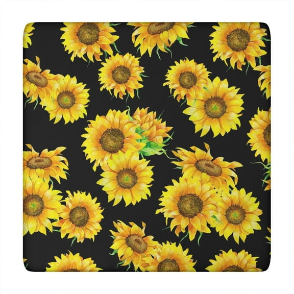 Tablecloth Square Wildflower Bloom Pattern Waterproof Table Cover with Elastic Edge and Backing for Outdoor Spring Dining Decor