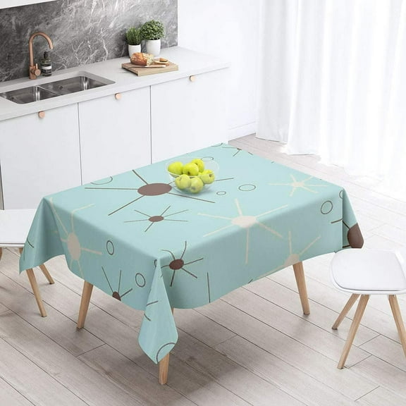 Tablecloth Starry Pattern Sky Blue Warm Love Simple Comfort Visual Enjoyment 60 X 84 Inch Rectangular Table Cloth Polyester Fabric Durable Environmentally Outdoor Party Picnic
