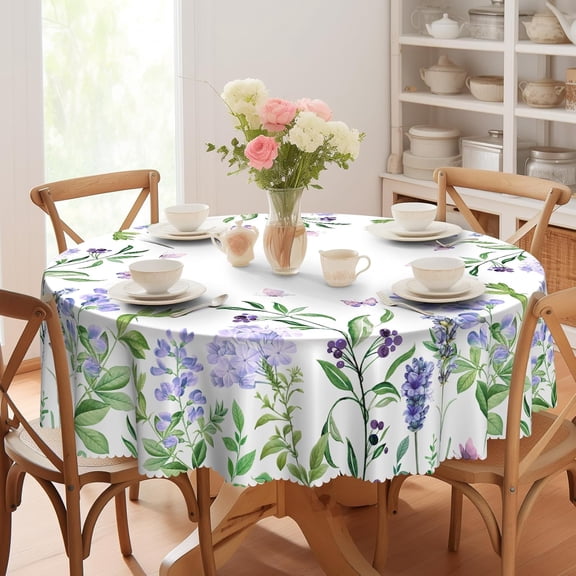 Tablecloth, Summer Tablecloths Polyester Waterproof Stain Wrinkle Free, Indoor and Outdoor Table Cover for Kitchen Party Dining Table