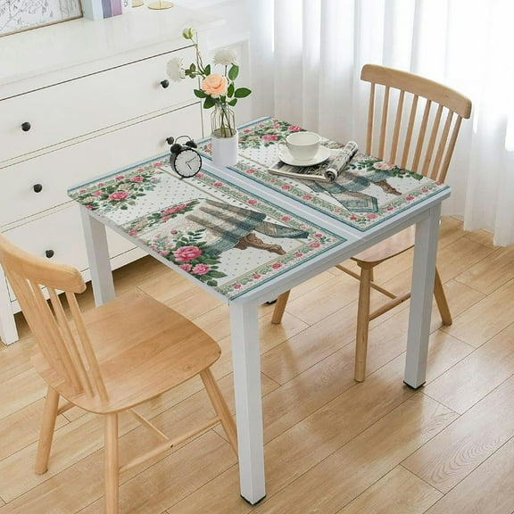 Tablecloth TablRectangle Plastic Table Cloth Disposable Table Cover for Birthday Wedding Decorations () Elastic Edge