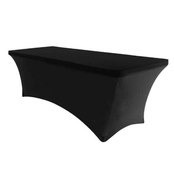 Tablecloth Table Cover Spandex 6 Ft Black Rectangular for Banquet Wedding Party