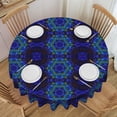 thumbnail image 1 of Tablecloth Trippy d Abstract Print Table Cloth For Circular Tables Waterproof Resistant Picnic Table Covers For Kitchen Dining/Party, 1 of 8