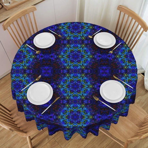 Tablecloth Trippy d Abstract Print Table Cloth For Circular Tables Waterproof Resistant Picnic Table Covers For Kitchen Dining/Party