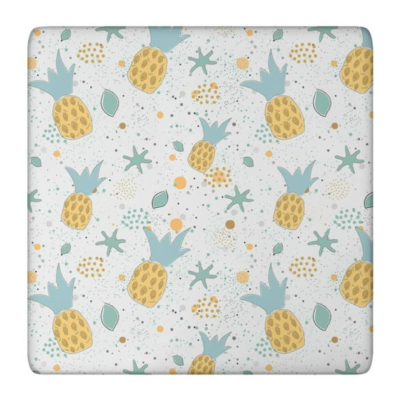 Tablecloth Tropical Pineapples and Flowers Fruit Pattern Summer Yellow Hawaiian Aesthetic Print Dining Decor