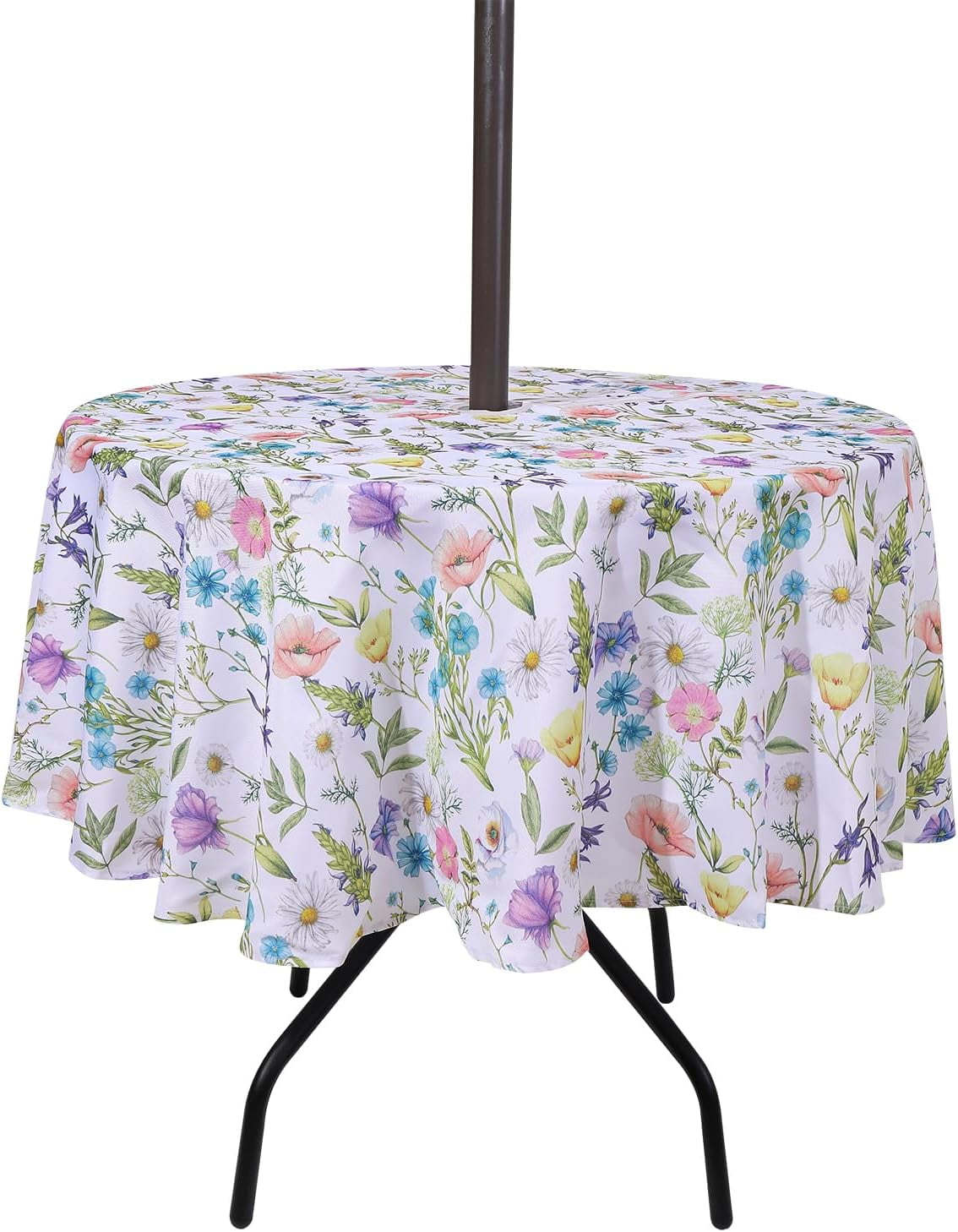 Zipper Table Tablecloth with Umbrella Hole, Waterproof Zippered Patio Table Cloths ...