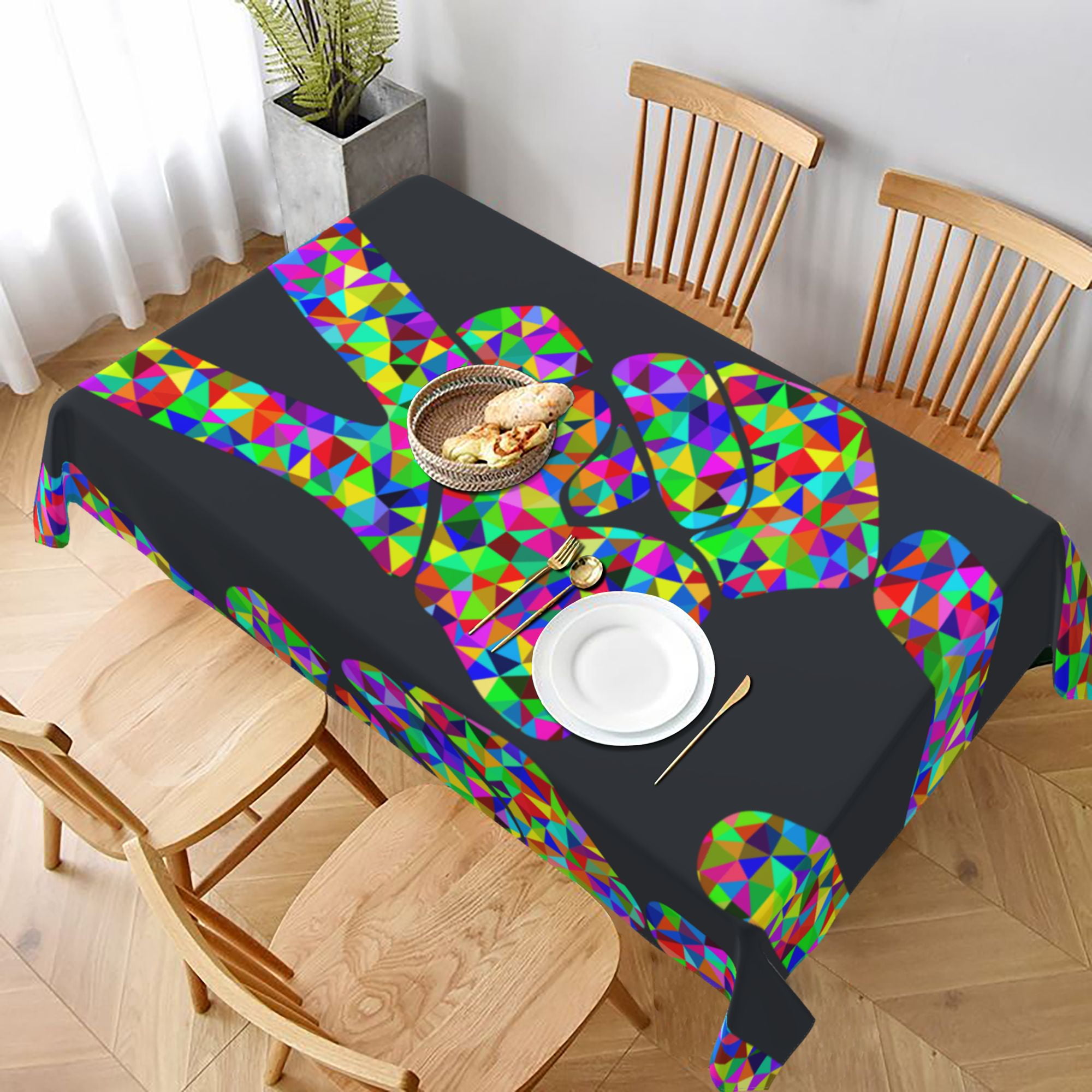 Tablecloth V Sign Finger Peace Symbols Table Cloth For Rectangle Tables