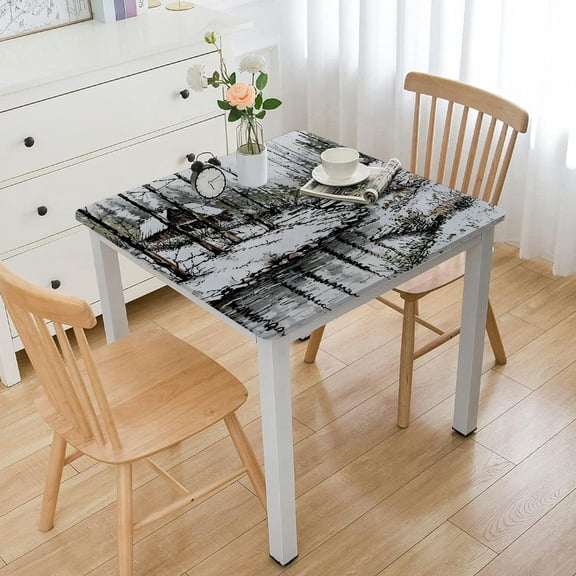 Tablecloth, View of by The with in Rural Countryside Nature Scenery, Dining Room Kitchen Rectangular Table Cover