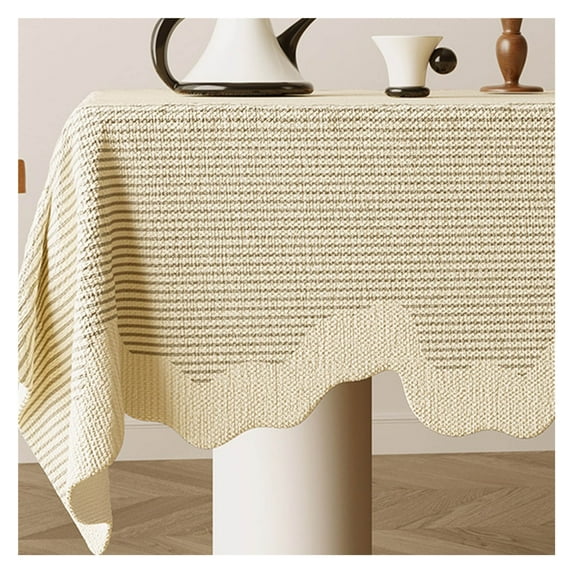 Tablecloth, Vintage Waterproof Tablecloth, Cotton and Linen Tablecloth, Heat-resistant Tablecloth, Rectangular Tablecloth, for Living Room, Balcony Dining Table Cloth