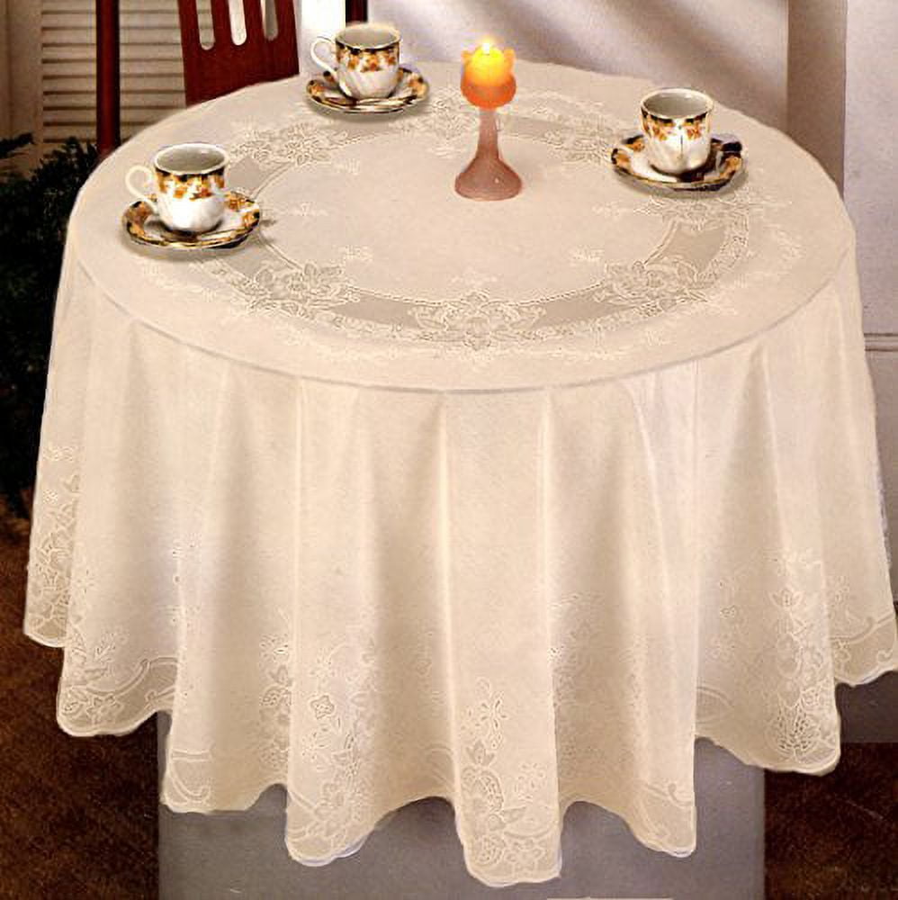 Tablecloth, Vinyl Lace, Easy Care with Full Vinyl Backing Spill Proof