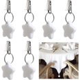 thumbnail image 1 of Tablecloth Weights Clips, 6 Pieces Tablecloth Weights Five Pointed Star Shape Stone Tablecloth Weights Metal Clip (white), 1 of 4