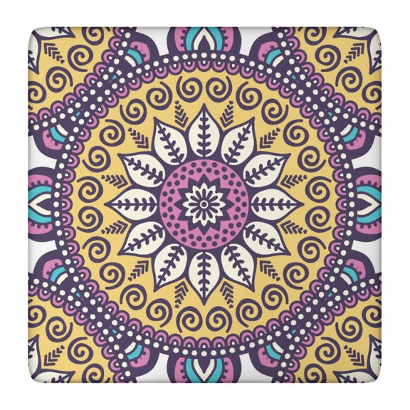 Tablecloth Zen Mandala Design Waterproof Elastic Squre Cover with Back for Healing Room and Anxiety Relief