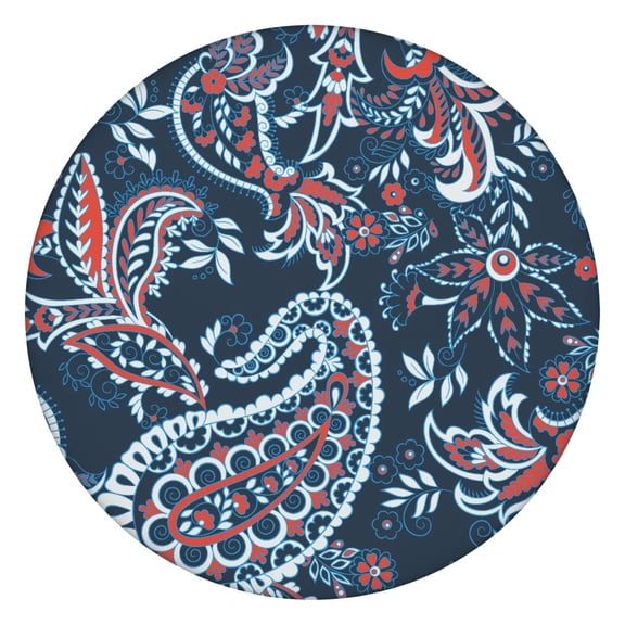 Tablecloth Zen Meditation Mandala Design Waterproof Elastic Round Cover with Back for Healing and Energy Rooms