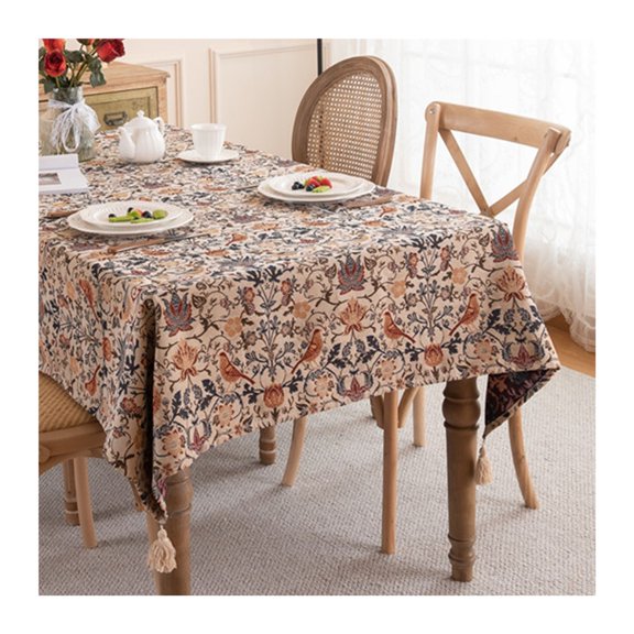 Tablecloth dining room, tablecloth vintage pattern with tassels cotton tablecloth, dining table cloth, tablecloths rectangular, living room terrace decoration tablecloth