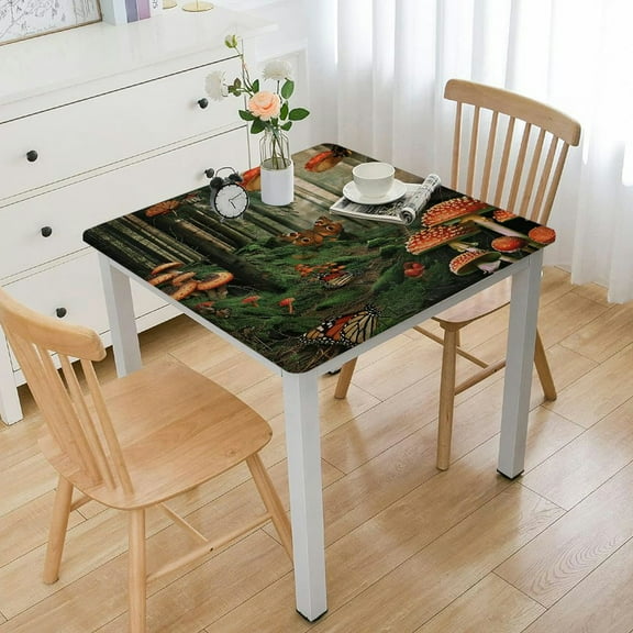 Tablecloth, in Deep Dark Forest Nature Theme Earth Path Image, Rectangular Table Cover for Dining Room Kitchen Decor
