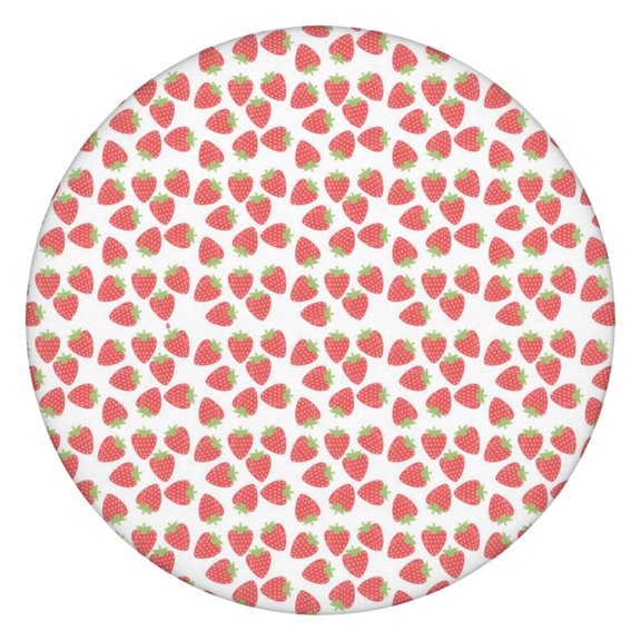 Tablecloth with Strawberries and Flowers Pattern Cute Red Berry Design Fruity Summer Aesthetic Decor