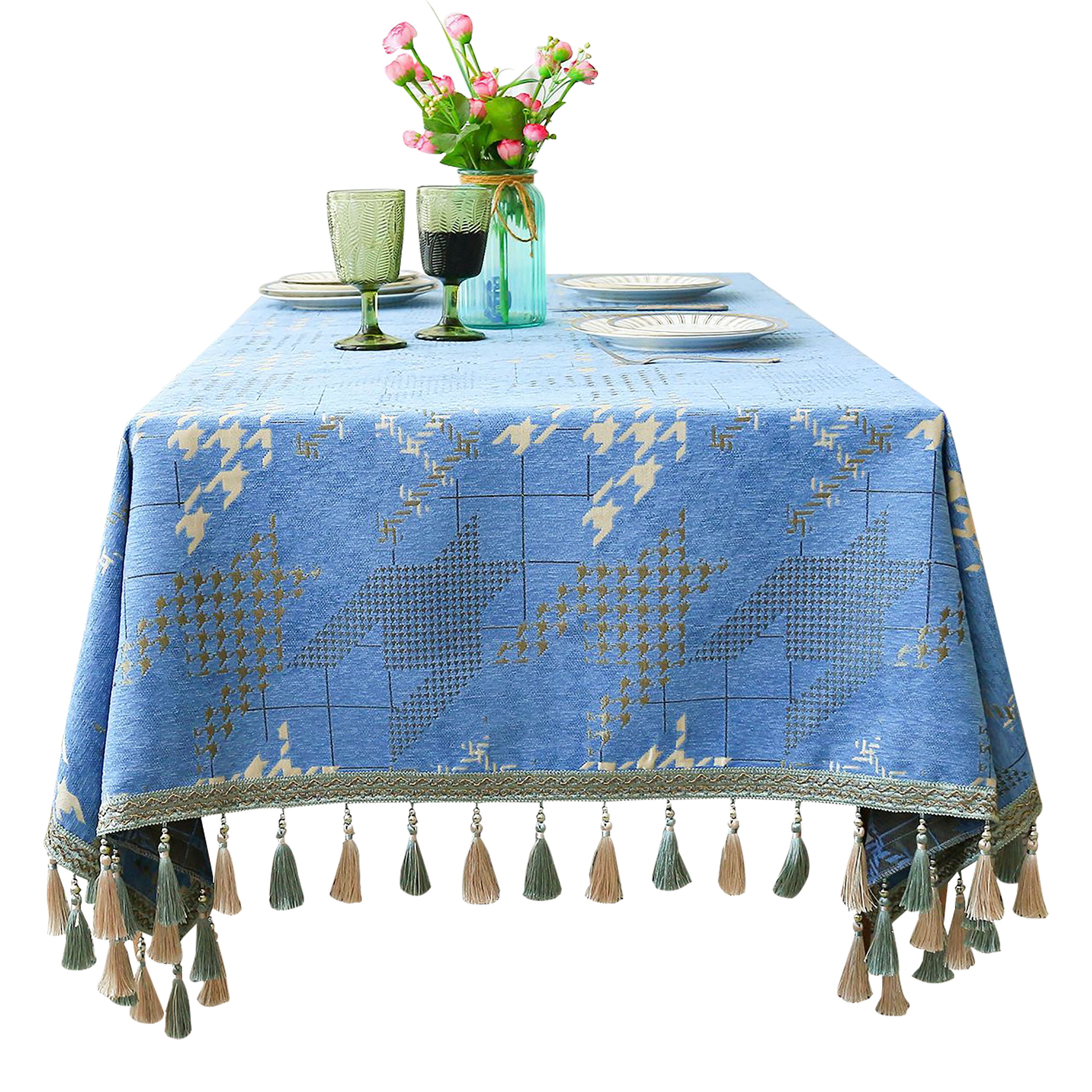 Tablecloths For Rectangle Tables,Chidori Grid Jacquard Tablecloth With ...