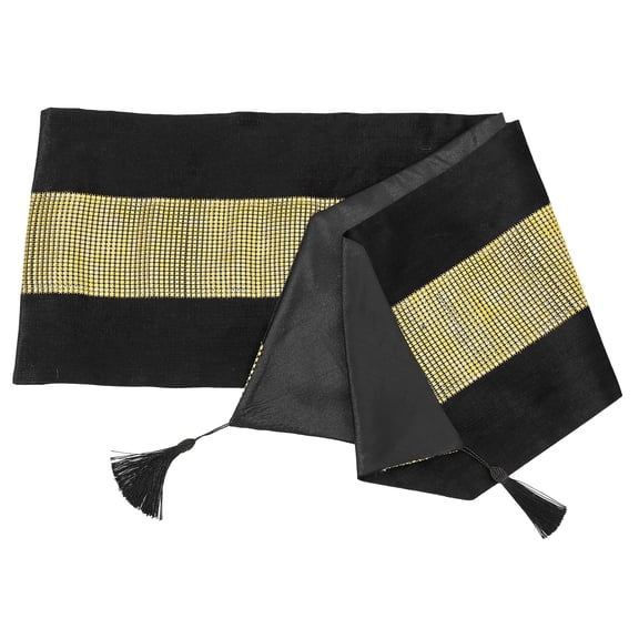 NUOLUX Elegant Party Table Runner with Rhinestones Tassels Decorative Cover for Wedding and Home