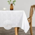 thumbnail image 1 of Tablecloths for Rectangle Tables 60x70 Inch-White Geometric Polyester Waterproof Wrinkle Free Washable Table Covers -Summer Kitchen & Table Linens for Dining,Outdoor & Picnic, 1 of 6