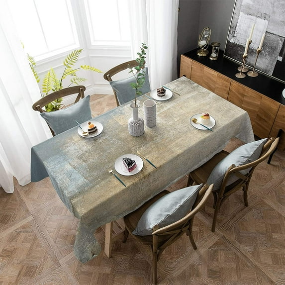 Tablecloths for Rectangle Tables Retro Abstract Painting Texture Brown Grey Waterproof Polyester Table Cloth for Kitchen Dinning Table Washable Table Cover for Parties/Wedding/Picnic 60x102in