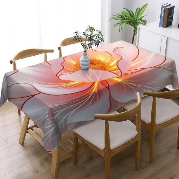 Tablecloths for dining table - Pastel Color Spring Flowers in Detail Fresh Print, Holiday Party Tablecloth Polyester Tablecloths Rectangular Tablecloth, Cafe, dinner, picnic