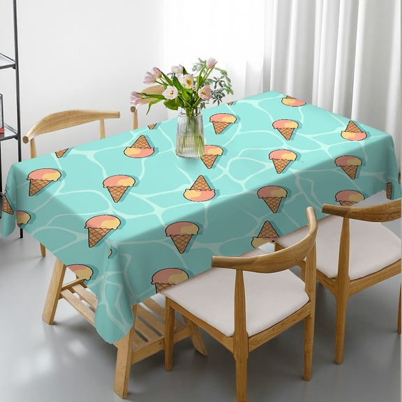 Tablecloths for dining table - Summer Poolside Treats Print, Holiday-Themed Design Polyester Tablecloths Rectangular Tablecloth, Cafe, dinner, brunch, buffet, picnic