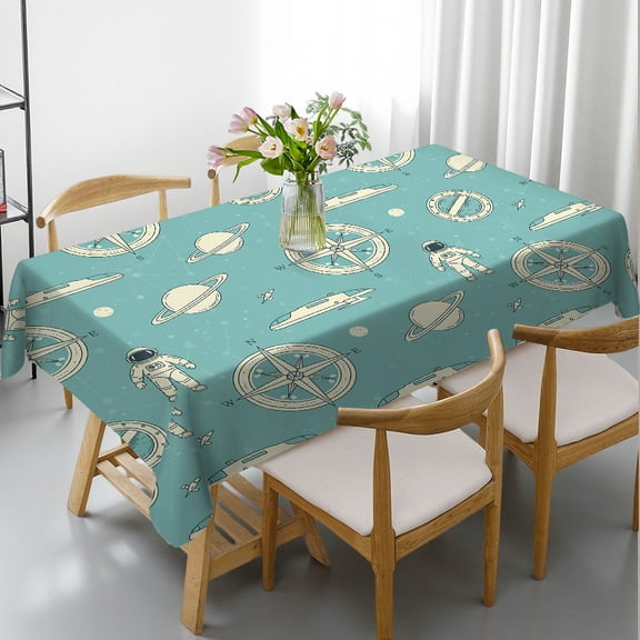 Tablecloths for dining table - Vintage Galaxy Blueprint Print, Kitchen Accessories Polyester Tablecloths Rectangular Tablecloth, Cafe, dinner, brunch, buffet, picnic
