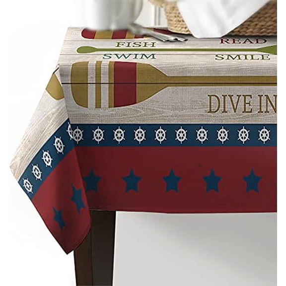Tablecloths for Round Rectangle Square Table Lake Rules, Dust-Proof Table Covers for Kitchen Outdoor Parties Dinning60×84, Rectangle