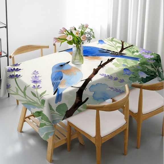 Tablecloths rectangle tables large size - Lavender Flower Stay Awhile Porch Print, Machine-Made Holiday Party Tablecloth Rectangular Tablecloth, Cafe, dinner,picnic, wedding, party